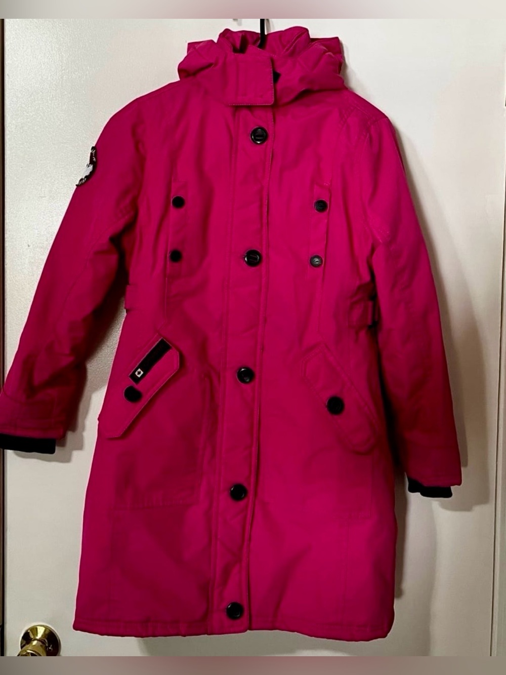 Canada Weathergear Girls Hooded Insulated Puffer Coat in Bright Pink